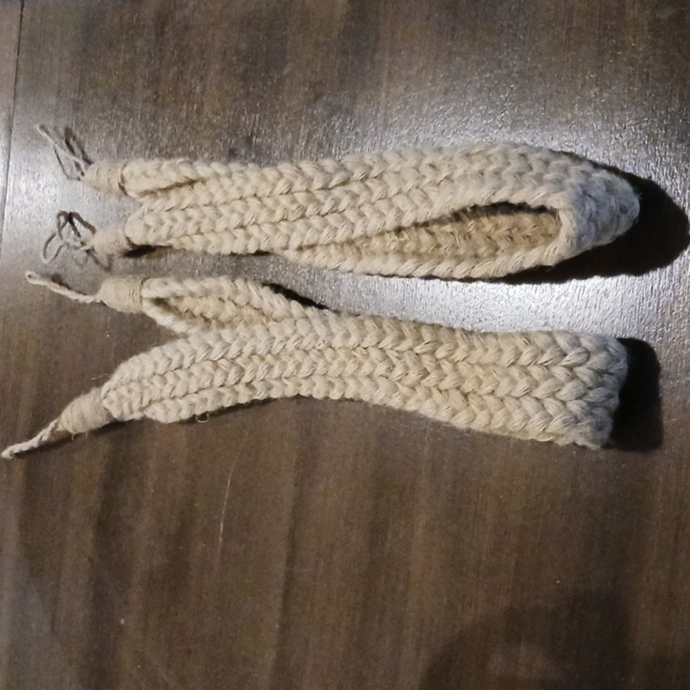 Tiebacks three strand braided burlap/ hemp type 32" new without tag (2)